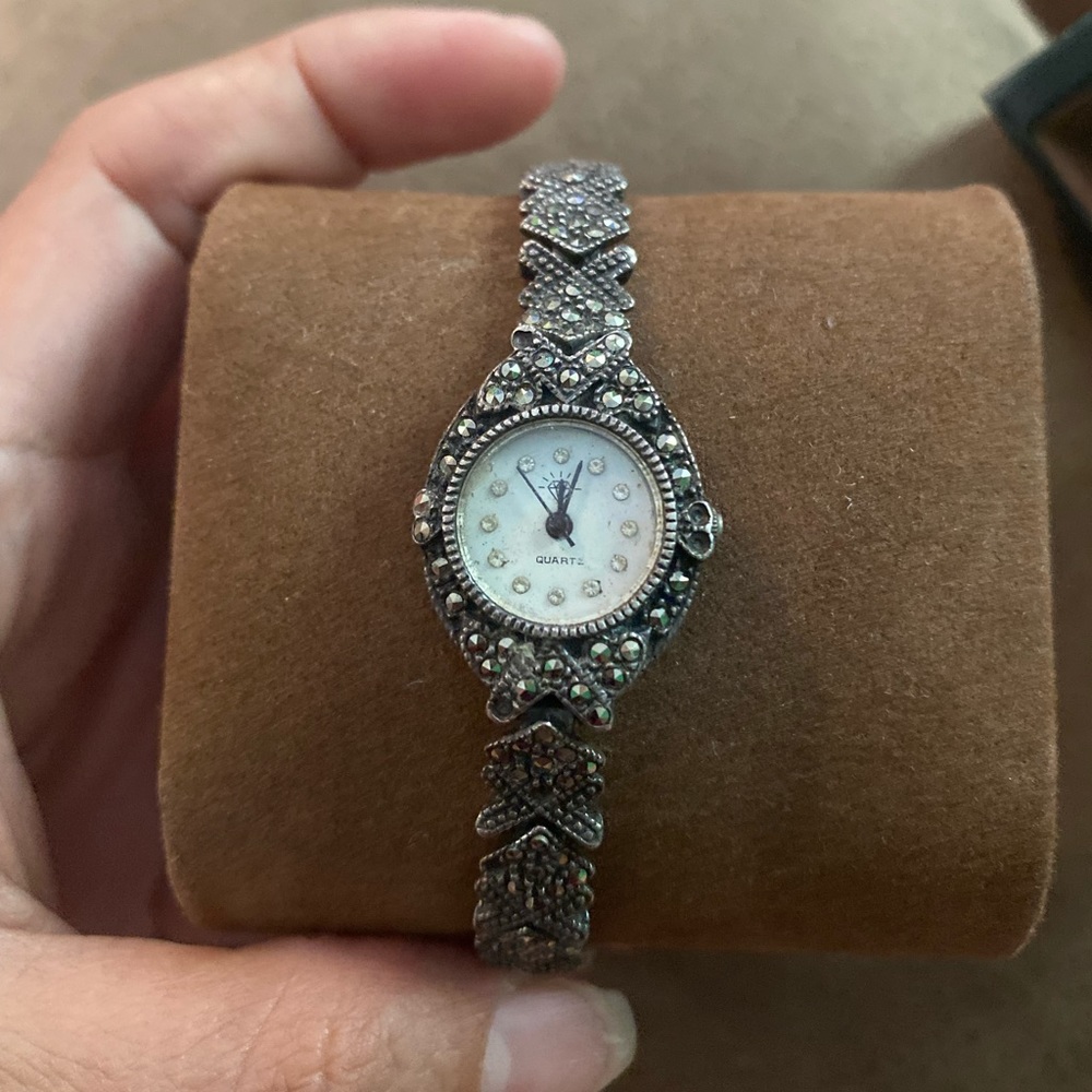 woman's watch in burnt silver 925 solid silver